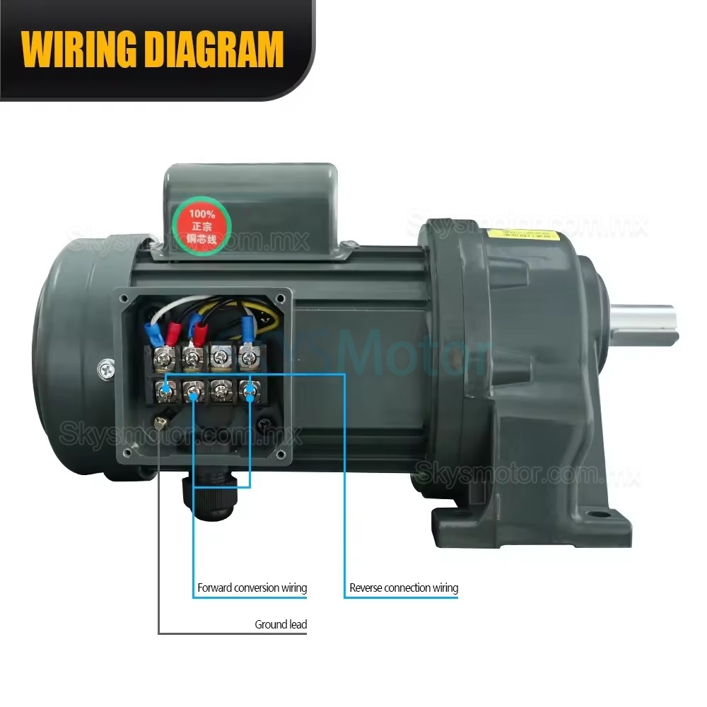 Motorreductor monof&aacute;sico de CA de 220 V y 400 W GH-22-400 W con caja de engranajes rectos de relaci&oacute;n 5:1/30:1/100:1